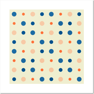 Blue and orange dots Posters and Art